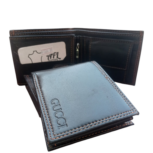 Premium Black Leather Wallet – Classic Stitch Design