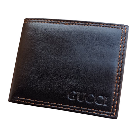 Premium Black Leather Wallet – Classic Stitch Design