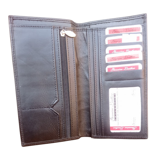Premium Black Long Cow Leather Wallet – Vault by Rehan